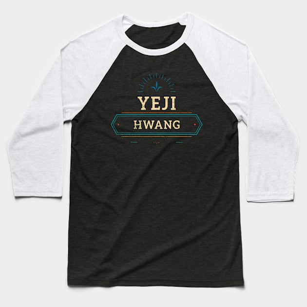 ITZY Hwang Yeji retro grunge typography Baseball T-Shirt by Oricca